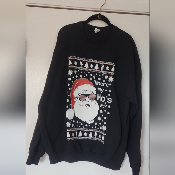 Where my Ho's at? Ugly Christmas Sweatshirt Sweater size XXL - Picture 3 of 6